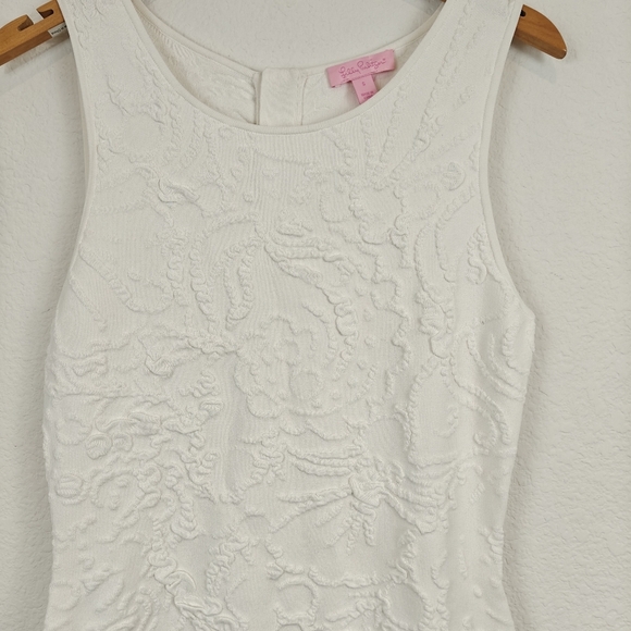 Lilly Pulitzer Tilly Sweater Textured Sleeveless Mini Dress In Resort White Sz S - Picture 8 of 13